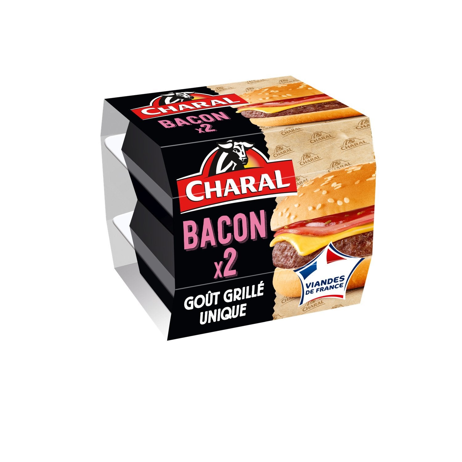 Burger Bacon CHARAL le lot de 2 - 310g 7,55€