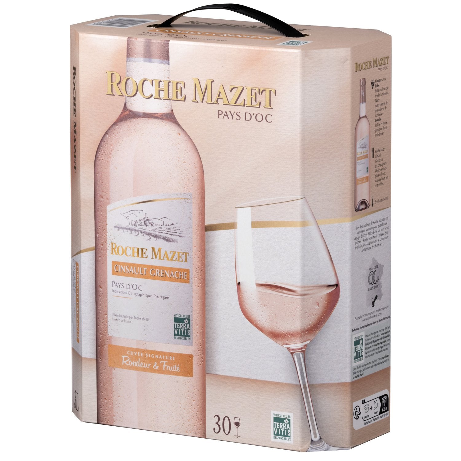 Vin Rosé I.G.P. Pays d'Oc Cinsault Grenache ROCHE MAZET 3L 13,75€